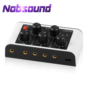 Nobsound Mini Stereo Portatile a 4 Canali Mixer di Linea Ultra-basso Rumore di Mixaggio Audio per Club /Bar /Live in Studio Cuffie di Monitoraggio