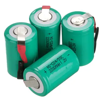 GTF 4PCS 2200mAh 4/5 SC Batteria Ni-CD 1,2 V Sub C batterie con scheda per Utensili elettrici