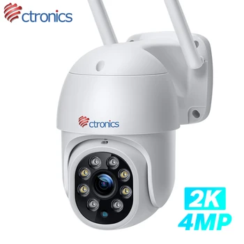 Ctronics WIFI IP camera 2K 4MP di Rilevamento Umane all'Aperto della Videocamera di Sicurezza A 360 Pan Tilt Automatico Cruise CCTV di Colore di Visione Notturna di Onvif