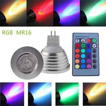 1PCS risparmio Energetico lamp16 Cambiamento di Colore MR16/GU5.3 5w RGBW LED lampadina colore della luce del telecomando a infrarossi DC12V/AC85-265V