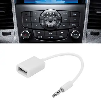 Bianco 3.5 mm Car Audio Maschio AUX Jack a USB Tipo A Femmina Cavo OTG Converter AdapterFor Audio per Auto Lettore MP3 in grado U Disco