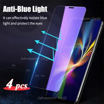 4pcs Anti Blu Ray di Luce in vetro Temperato Per iPhone 14 13 12 11 Pro Max 12Mini SE2020 XR XS X 7 8 6 6S Plus Protettore dello Schermo
