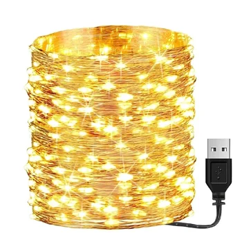 Impermeabile USB/Batteria LED String Luce 5M 10M di Filo di Rame Fata Ghirlanda Lampada della Luce per il Natale Festa di Nozze Vacanze di Illuminazione
