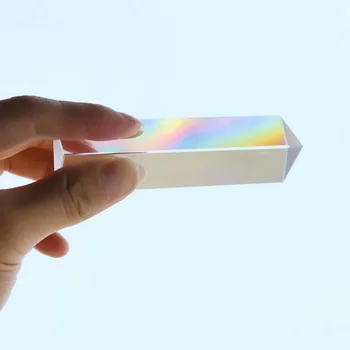 1Pcs Vetro Prisma Triangolare per l'Insegnamento di Spettro di Luce Fisica Foto Fotografia Fisica Strumenti Ottici Arcobaleno Esperimento