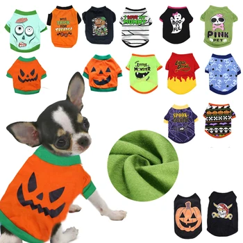 Stile Halloween Vestiti del Cane per Cani di Piccola taglia Cucciolo di Gatto Decorazione di Abbigliamento di Cotone Nuovo Cappotto di Chihuahua Yorkshire Maglietta Gilet Gattino