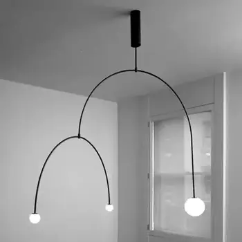 Oro nero Lampadario Pendente Nordic lampada Moderna in Ferro U Linea minimalista lampadario Sala da Pranzo, cucina di Design, isola di illuminazione