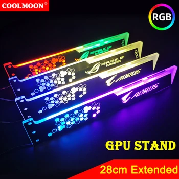 Coolmoon 28cm Extended Graphics Card Supporto 5V 4PIN RGB GPU Titolare Staffa Telaio Stand Case del Computer Bordo della Luce Accessori