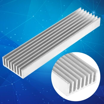 1 PC 100*25*10mm Dissipatore di Calore di Alluminio fai da te più fresco Per il Chip IC, LED, Transistor di Potenza