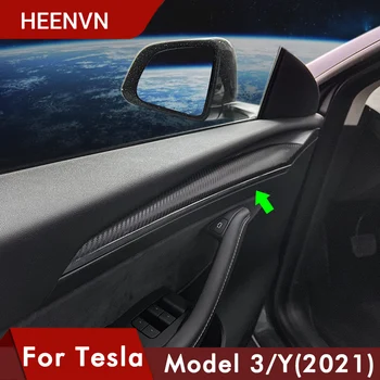Tesla Model 3 Modello Y 2021 In Fibra Di Carbonio Auto Interno Della Porta Guarnire Door Trim Decorazione Styling Decorazione AccesseryTrim Decorazione