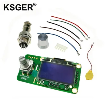 KSGER V2.1S Digitale STM32 OLED da 1.3 Dimensioni Schermo T12 Temperatura della Batteria del Controller di 5 Core Silicone Filo 9501 Saldatura Maniglia Set