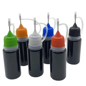 5pcs 10ml Squeeze Vuoto PE Nero Flaconi Contagocce Con i Cappucci dell'Ago Ago in Plastica Bottiglie E Bottiglia di Liquido