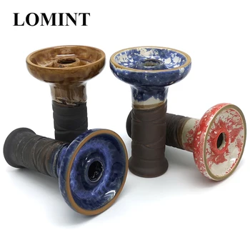 LOMINT di Ceramica Colorata e un Narghilè Ciotole Shisha Sapori di Tabacco Titolare Accessori Blu Marrone Rosa O Personalizzato LM-B123