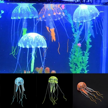 Colorato Artificiale Effetto Luminoso Medusa Pesce Serbatoio Acquario Arredamento Mini Sottomarino Ornamento Decorazione Forniture Per Animali Acquatici