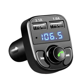 Audio Bluetooth Lettore MP3 Radio FM Dual USB di Ricarica Rapida Caricabatterie per Auto Modulatore FM Vivavoce per Auto, Kit per Auto Bluetooth Fm