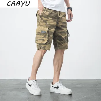 CAAYU Mens Cargo Shorts Uomo Estate Camouflage Tasche Laterali Hip Hop Streetwear Giapponese Harajuku Maschio Pantaloni Casual e Pantaloncini per gli Uomini