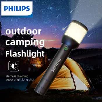 Philips Lampada da Campeggio Design 2 in 1 Torcia Portatile 4 Modalità di Illuminazione di Torce elettriche Per Campeggio, autodifesa, Escursionismo