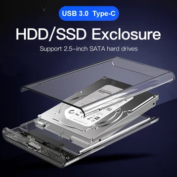 Harddisk Box USB 3.0 di Tipo C, HDD SSD Caso di 2,5 Pollici SATA Hard Disk Drive Enclosure Esterna Shell Componenti del Computer Portatile