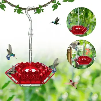 Appeso A Testa Esagonale Hummingbird Feeder Con Gancio Di Riempimento Unico Sistema Di Stazioni Di Alimentazione Hummingbird Abbeveratoio Mangiatoia Per Uccelli Da Giardino