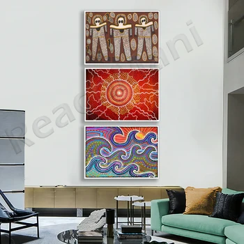 L'Arte Aborigena Di Stampa, L'Arte Aborigena Galleria Di Poster, Aborigeni Design Geometrico, Art Poster Print Home Living Room Decor Foto