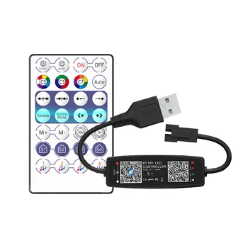 DC5V WS2812B LED della Luce di Striscia di Bluetooth di Musica APP Remote Controller per SK6812 WS2811 WS2812 Nastro Lampada USB Telecomando