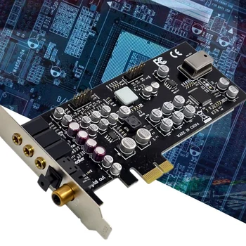 CM8828 PCI-E X1 7.1 CH Temperatura di Riempimento della Scheda Audio di qualità Professionale in HD Scheda Audio (Nero)