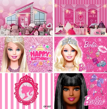 Rosa Sfondi per Barbie Festa di Compleanno Decorazioni Forniture di Barbie Baby shower Foto di Sfondo per Ragazza Signora Festa di Compleanno
