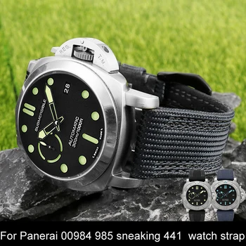 Spot all'ingrosso in nylon canvas cinturino di orologio è applicabile per Panerai 00984 985 furtivamente 441 serie cinturino 24mm 26mm
