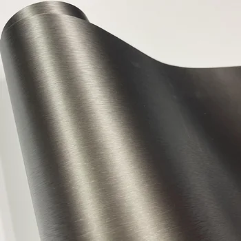 10/20/30/40/50x152CM grigio chiaro Spazzolato Acciaio Vinile Avvolgere il Rotolo con Aria Tecnologia di Rilascio Adesivo Car Sticker Decal Roll