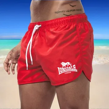 Estate Nuovi Uomini Beach Shorts Lonsdale-print Sport Running Pantaloni Corti Tronco di Nuoto Pantaloni asciugatura Rapida Circolazione Surf Pantaloncini