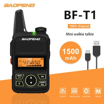 2/1pcs Baofeng Mini Walkie Talkie BF-T1 UHF 400-470 mhz Portatile a Due Vie Radio 5W 1500mAh 20CH Ricetrasmettitore Walkie Talkie Per Bambini