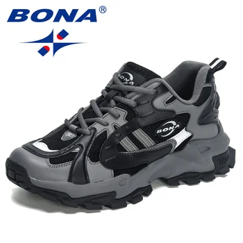 BONA 2023 Nuovo Top Designer del Marchio di Moda scarpe da ginnastica Uomini Professionali Scarpe Uomo Tennis Sport Jogging a Piedi Scarpe Comode