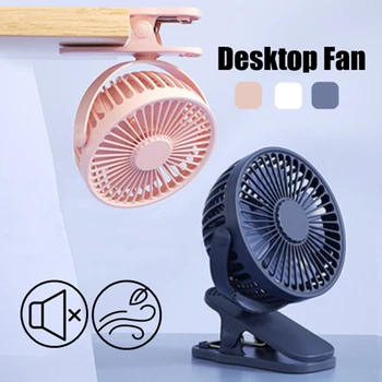 Mini Ventola di Raffreddamento Portatile Clip di Ricarica USB Cool Fan 360 Gradi 3 velocità Mute Con Vento Forte Per la Casa Camera da letto Estate