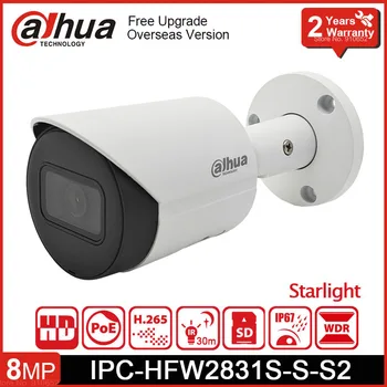 Originale Dahua IPC-HFW2831S-S-S2 da 8 megapixel del IP di Sorveglianza telecamere di Sicurezza POE IP67 IR 30m P2P Proiettile Starlight Fotocamera grado di Protezione IP67