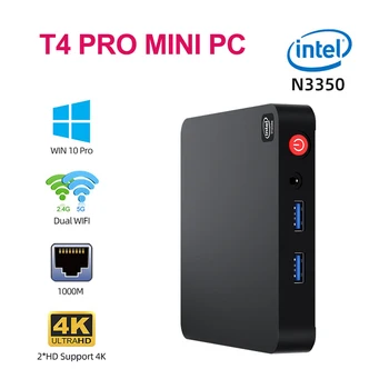 Beelink T4 Pro Windows10 Pro Mini PC Intel Apollo Lago Processore N3350 1000M Lan AC Dual WiFi Mini Desktop Computer Win10 minipc
