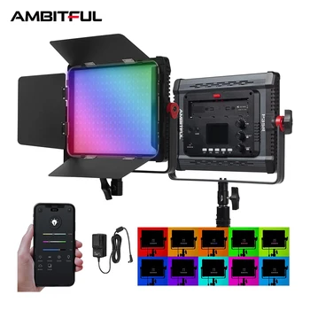 Ambitful 30W P35R di Colore Completo di RGB della Luce di Riempimento 2800-6800K LED Video Luce di Pannello di Supporto App di Controllo per il Live Video Fotografia