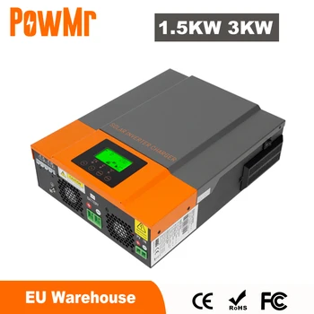PowMr Ibrido Solare Inverter da 12V a 24V, 1.5 KW 3KW 220V con 80A 100A MPPT Regolatore Solare di PV Max 450V Onda Sinusoidale Pura Inverter