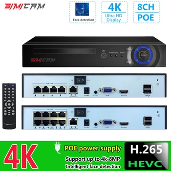 4K 8CH POE Smart NVR (1080p/3MP/4MP/5MP/6MP/8MP/4K) POE Network Video Recorder Supporta fino a 8 x 8MP/4K Telecamere IP 4/8 Canali