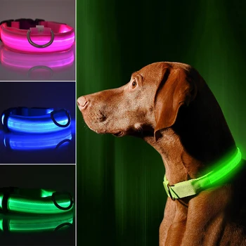 LED di Collari per Cani Luminoso Lampeggiante Incandescente, Brillante Collare per Cani della Sicurezza di Notte Camminare Cane Forniture di Prodotti per Animali