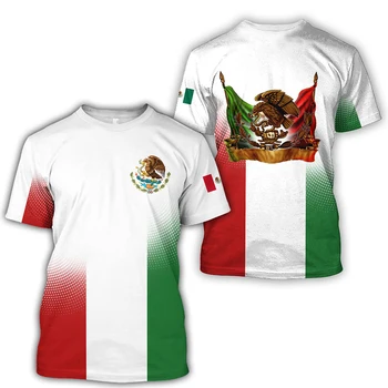 Tshirts Messico, Bandiera Nazionale, Emblema 3D, Stampa T-Shirt Estate T-Shirt di Moda per Bambini Casual Ragazzo Ragazza Unisex Collo Rotondo TShirt Tees