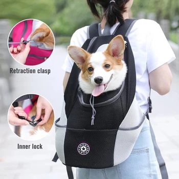Pet Dog Carrier Bag Borsa Per Cani Zaino Doppio A Spalla Portatile Viaggio Zaino All'Aperto Dog Carrier Bag Set Da Viaggio