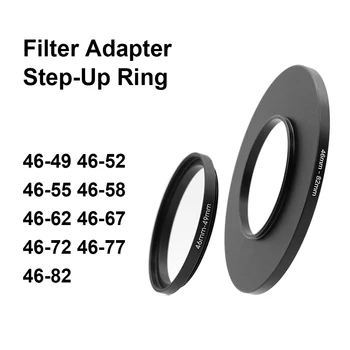 Fotocamera lente Filtro Anello Adattatore Step Up Anello di Metallo 46 mm - 49 52 55 58 62 67 72 77 82 mm UV CPL ND Paraluce etc.