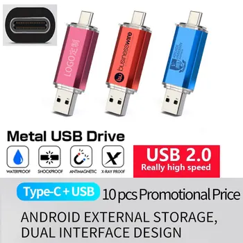 Nuovo Z-VESTITO Unità Flash USB 2in 1 C-tipo di Pen Drive 128GB 64GB, 32GB, 16GB Chiavetta USB 3.0 Mobile dell'Azionamento della Penna del Metallo del Disco di U Spedizione Gratuita