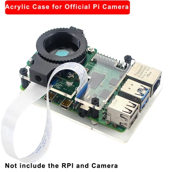Raspberry Pi HQ Modulo della Fotocamera Acrilico Caso con Stand Raspberry Pi Telecamere Treppiede Staffa Facile da Installare