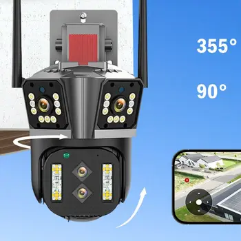 12MP 8K WiFi IP camera Outdoor PTZ Tre Lenti Doppio schermo Zoom 10X di Auto-Tracking Umana Impermeabile del CCTV di Sicurezza di Cam da 8 megapixel