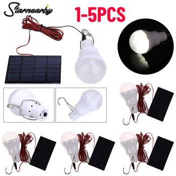 1-5PCS Portatile Alimentato Solare del LED, Lampadina a Risparmio Energetico Luce Solare Per il Campeggio all'Aperto Escursionismo Pesca Tenda di Illuminazione di Emergenza
