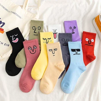1 Coppia divertente Corea Harajuku Trend Donne Caramelle Colori Casual happy Socks Ragazza Kawaii Calzini Unisex Sorpresa Metà Donne Crew Socks