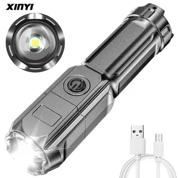 Nuovo Stile USB Ricaricabile T6 LED Mini torcia elettrica dello ZOOM Led Torcia elettrica di Notte a Piedi illuminazione Auto, lavori di Manutenzione Torcia