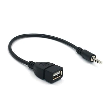 Auto Aux Conversione Usb CablePlayer MP3 Audio Cavo Audio da 3,5 mm a Testa Tonda a forma di T e Plug Per la Connessione a U Disk Portatile via Cavo