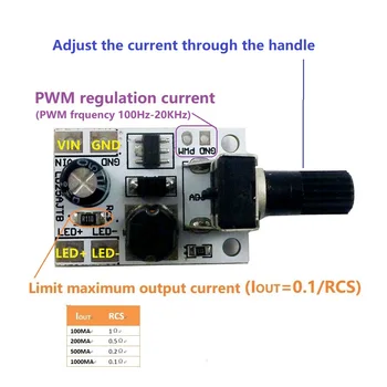 3pcs 20-900MA 6-25V Multifunzione regolazione Maniglia LED driver del Modulo PWM Controller DC-DC Step-down Convertitore di Corrente Costante