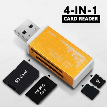 USB 2.0 Lettore di schede Multi Memory Card Reader All in 1 per schede di memoria SD SDHC TF, MS, M2 Scheda Adattatore Plug and Play per il computer Portatile PC Desktop